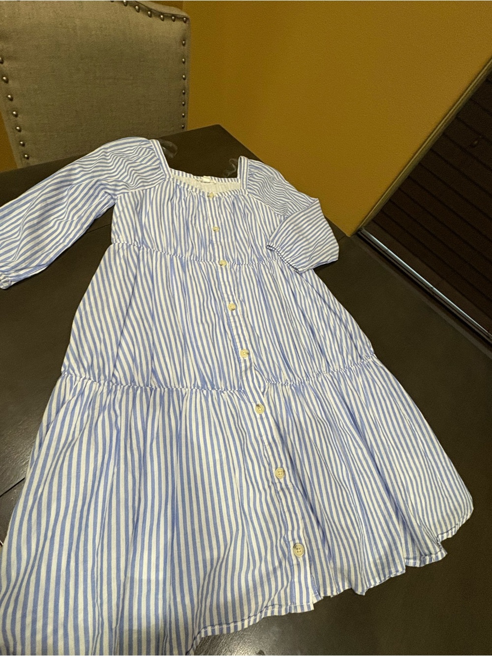 Beachlunchlounge Blue and White Striped Women's Midi Dress